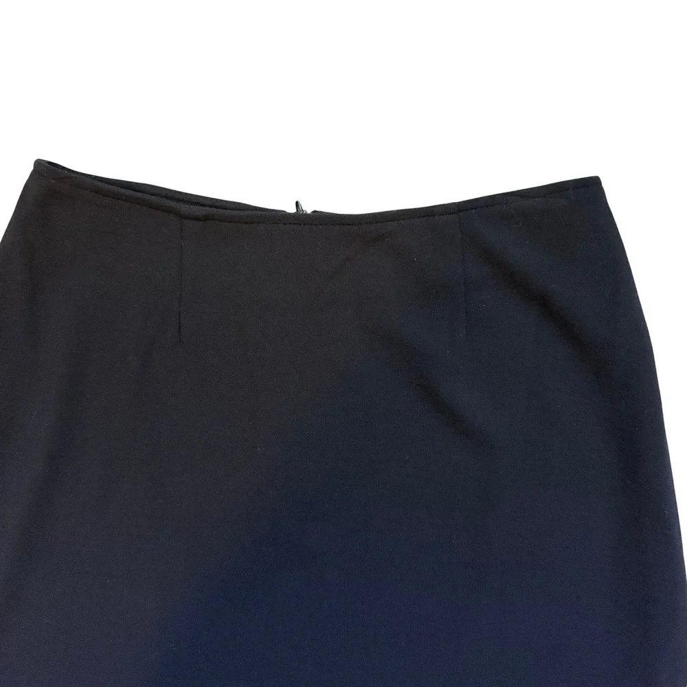 J. Jill Minimalist Goth Quiet Luxury Women Maxi Pencil Skirt Black Wool Blend
